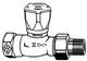 Regulierventil aus Rotguß, vernickelt, mit sichtbarem Handrad zur Einstellung des Durchflusses. Hersteller IMI Hydronic Engineering.